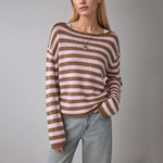 Load image into Gallery viewer, Striped Color-Block Loose Pullover Sweater Women N6H287