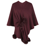 Load image into Gallery viewer, Solid Color Pom Pom Poncho Cardigan N5A727