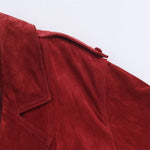Load image into Gallery viewer, Red Suede Double Breasted Jacket Women N5A787