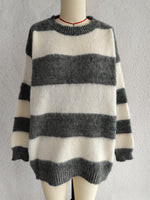 Load image into Gallery viewer, Color Block Stripe Pullover Round Neck Loose Fit N5A833