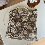 Load image into Gallery viewer, Vintage Cotton Lace Shoulder Bag Canvas Leopard N6F170