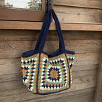 Load image into Gallery viewer, Handmade Cotton Woven Crochet Tote Beach Bag N6A082