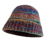 Load image into Gallery viewer, Acrylic Chunky Knit Bucket Hat Retro Color Block M5A310