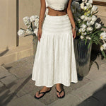 Load image into Gallery viewer, Drawstring A-Line Maxi Skirt with High-Low Hem N6B058