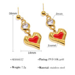 Load image into Gallery viewer, Vintage Drip Heart Ear Climber Crystal Titanium Steel S5P059