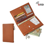 Load image into Gallery viewer, Genuine Leather Zipper Passport Wallet Women N6D022