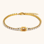 Load image into Gallery viewer, 3mm Zirconia Line Bracelet Steel 18K Plated S5P114