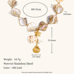Load image into Gallery viewer, Baroque Shell Cuff Steel Gold Plated Coastal Motif S5P222