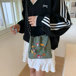 Load image into Gallery viewer, Cartoon Embroidered Nylon Bucket Bag S5P372
