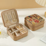 Load image into Gallery viewer, Travel Cork Jewelry Box with Mirror Organizer N6E091