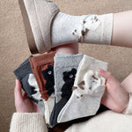 Load image into Gallery viewer, Cartoon Cat Plush Mid-Calf Socks Women Warm N6H002