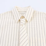 Load image into Gallery viewer, Striped Button Down Shirt Lapel Tie Neck Long N6A165