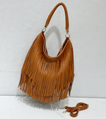 Load image into Gallery viewer, Soft Leather Double-Sided Fringe Tote Bag Women N6C222