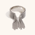Load image into Gallery viewer, Fringe Cuff Bracelet Steel Gold Plated Rotating Ring S5P246