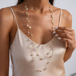 Load image into Gallery viewer, Layered Pearl Glass Bead Sweater Chain Women N6H148