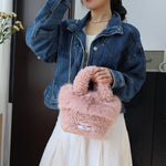 Load image into Gallery viewer, Faux Wool Tote Bag Women Plush Hand Carry S5P732