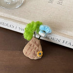 Load image into Gallery viewer, Womens Embroidered Floral Vase Fabric Brooch N6K318