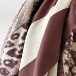 Load image into Gallery viewer, Leopard Faux Cashmere Scarf Women Warm Poly Cape M5A328