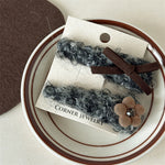 Load image into Gallery viewer, Gray Plush Hair Clip Women Flower Bow Side Barrettes S5P762