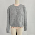 Load image into Gallery viewer, Floral Embroidered Cardigan Women Solid Color Knit N5A834