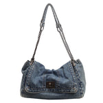 Load image into Gallery viewer, Women's Large Denim Chain Strap Tote Crossbody Bag N6J206
