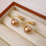 Load image into Gallery viewer, 2-in-1 Zircon Faux Pearl Stud Earrings Real Gold Plated N6H156
