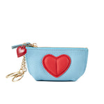 Load image into Gallery viewer, Top Grain Leather Heart Zipper Key Wallet Women Mini S5P933