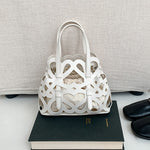 Load image into Gallery viewer, Cut Out Drawstring Bucket Bag Hollow Out PVC Cotton N6F122