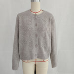 Load image into Gallery viewer, Floral Embroidered Cardigan Women Solid Color Knit N5A834
