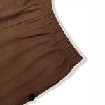 Load image into Gallery viewer, Jacquard Plaid Elastic Waist Pants Women Brown N5A483