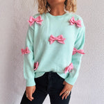 Load image into Gallery viewer, 3D Floral Cardigan Women Knit Open Front Round Neck N5A859