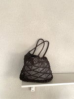 Load image into Gallery viewer, Handmade Cotton Rope Straw Woven Drawstring Bag N6A121