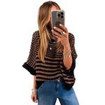 Load image into Gallery viewer, Color Block Crew Neck Oversized Sweater Women N6B087