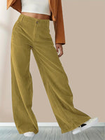 Load image into Gallery viewer, Corduroy Straight-leg Trousers High-waist N6A140