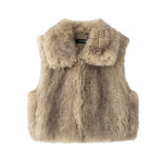 Load image into Gallery viewer, Faux Fur Vest Women Beige N5A554