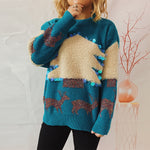Load image into Gallery viewer, Christmas Tree Reindeer Sequin Jacquard Sweater Women N5A663