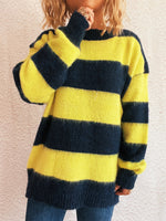 Load image into Gallery viewer, Color Block Stripe Pullover Round Neck Loose Fit N5A833
