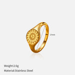 Load image into Gallery viewer, Engraved Ring Titanium Steel Gold Plated Chic S5P010