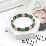 Load image into Gallery viewer, Frosted Geometric Beads Bangle Stove-Enameled Alloy S5P038