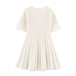 Load image into Gallery viewer, Knit Round Neck Short Sleeve Dress Women N6C270