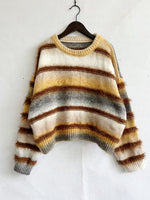Load image into Gallery viewer, Tie Dye Stripe Pullover Gradient Faux Mink Knit N5A835