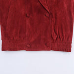 Load image into Gallery viewer, Red Suede Double Breasted Jacket Women N5A787