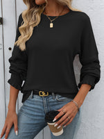 Load image into Gallery viewer, Relaxed Ribbed Long Sleeve T-Shirt Women N6A197