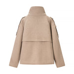 Load image into Gallery viewer, Beige Wool-like Double Breasted Jacket Women N5A685