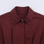 Load image into Gallery viewer, Design Pleated Poplin Shirt Women Versatile Long Sleeve N6A169