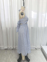 Load image into Gallery viewer, Stripe Open Back Tie Detail Slip Dress Women N6C248
