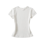 Load image into Gallery viewer, Fitted Round Neck Short Sleeve T-shirt Women N6D086