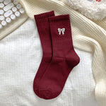 Load image into Gallery viewer, Red Stripe Sport Socks Women Cotton Mid Calf Athletic M5A292