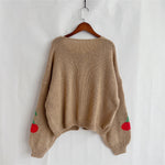Load image into Gallery viewer, Sweater Loose Fit Round Neck Snowflake Sock Knit N5A850
