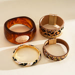Load image into Gallery viewer, Vintage Leather Leopard Braided Magnetic Clasp Bangle N6H088